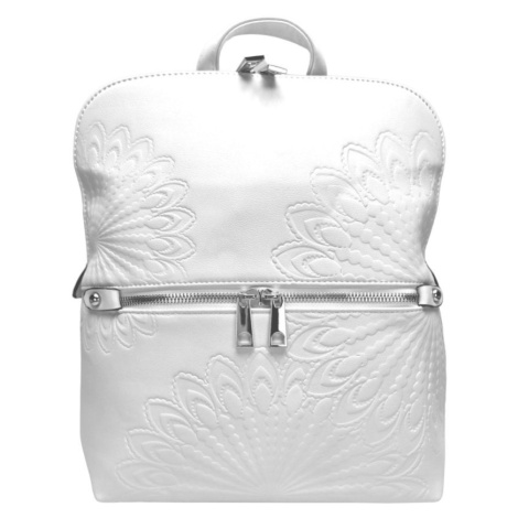 Bílý dámský batoh s ornamenty Tapple