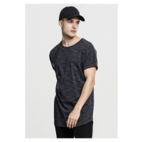 Pánské tričko krátký rukáv // Urban Classics Long Space Dye Turn Up Tee blk/wht