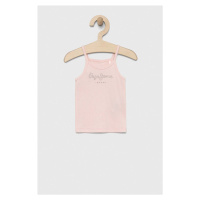 Dětský bavlněný top Pepe Jeans růžová barva