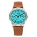 Vulcain Monopusher Heritage - Turquoise - Black Carbon Leather Strap