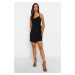 Trendyol Black Crepe Knitted Jumpsuit with Tie Detailed Straps