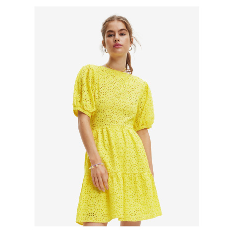 Žluté dámské vzorované šaty Desigual Limon - Dámské