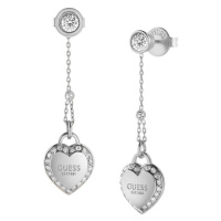 Guess Luxusní řetízkové náušnice s krystaly Fine Heart JUBE01425JWRHT/U