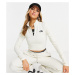The North Face 1/4 zip fitted cropped long sleeve top in off-white Exclusive at ASOS