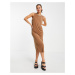 Object sleeveless midi dress in brown