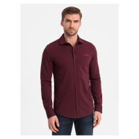 Ombre Men's cotton single jersey knit REGULAR shirt - maroon