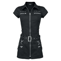 H&R London Black Zip Dress Šaty černá