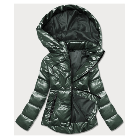 Zelená dámská bunda s kapucí (B8007-10) S'WEST