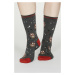 Tmavě šedé vzorované ponožky Night Owl Bamboo Socks