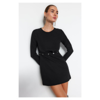 Trendyol Black Snap Detailed Mini Woven Dress