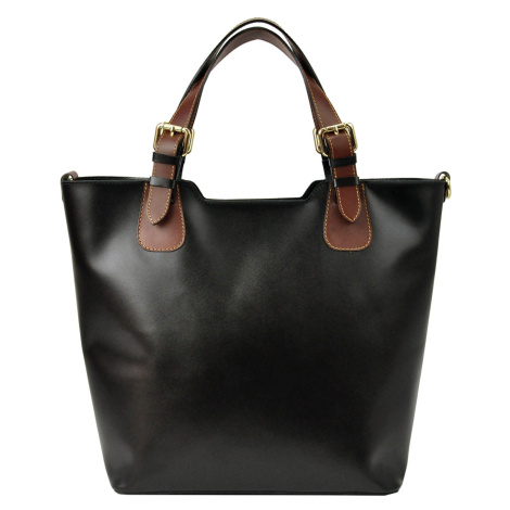 Kožená shopper bag kabelka Florence 845 černá