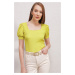 Bigdart 0409 Square Collar Knitted Blouse - Yellow