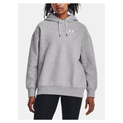 Mikina Under Armour Essential Flc OS Hoodie-GRY