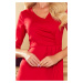 IRIS - Červené dámské šaty se záložkami 255-3