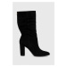 Semišové boty Lauren Ralph Artizan II dámské, černá barva, na podpatku, 802917374001