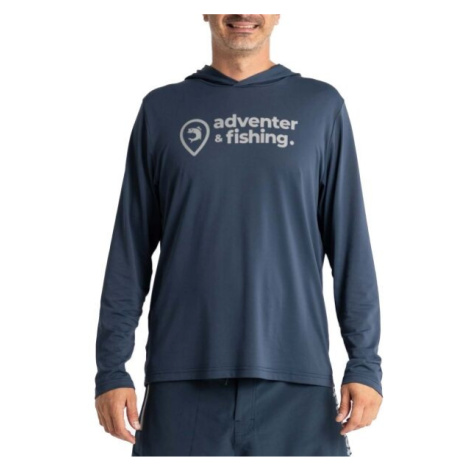 ADVENTER & FISHING UV HOODED Pánské funkční hooded UV tričko, tmavě modrá, velikost ADVENTER&FISHING