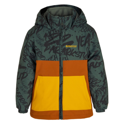 Chlapecká lyžařská bunda Protest MATEO zelená/oranžová