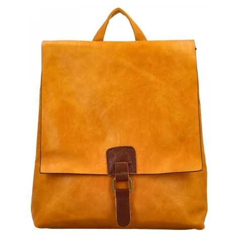 Stylový dámský kabelko-batoh Friditt, žlutá Paolo Bags
