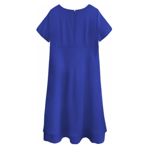 Trapézové šaty v chrpové barvě (436ART) INPRESS