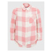 Růžovo-krémová holčičí kostkovaná flanelová košile GAP