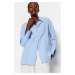 Trendyol Light Blue Rib Detail Woven Shirt