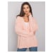 RUE PARIS Světle růžový pletený svetr s copánky