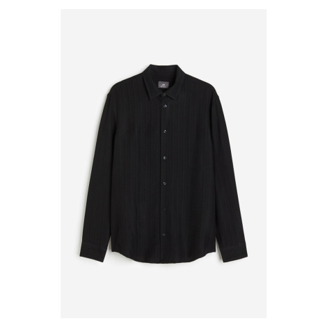 H & M - Strukturovaná košile Regular Fit - černá H&M