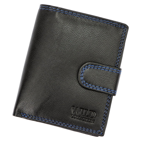 Pánská kožená peněženka Wild 125131B černá / modrá