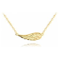 Stříbrný pozlacený náhrdelník s andělským křídlem JMAN0260GN45
