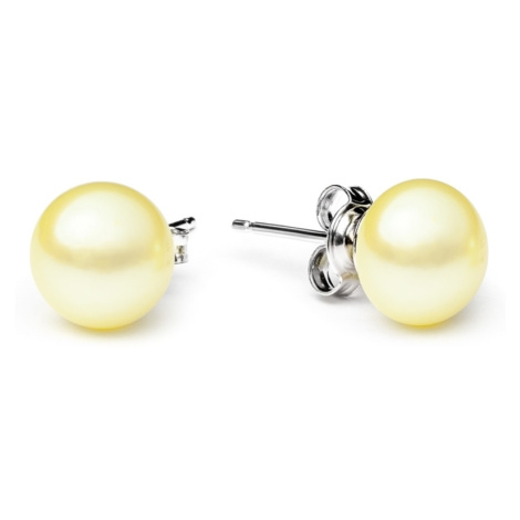 Gaura Pearls Náušnice se žlutou 8.5-9 mm perlou Stephanie V, stříbro 925/1000 EFB09/Y Žlutá