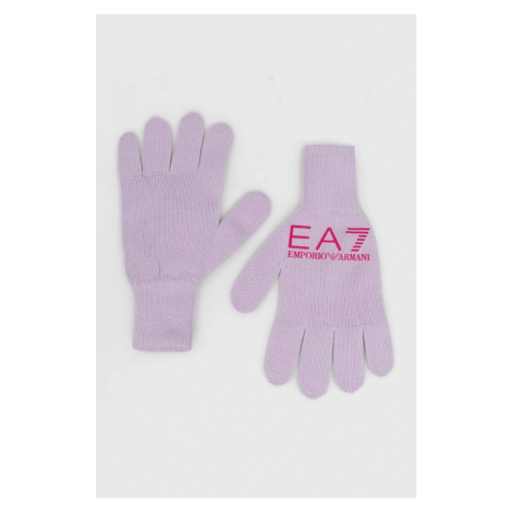 Rukavice EA7 Emporio Armani fialová barva