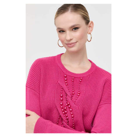 Vlněný svetr Liu Jo dámský, růžová barva