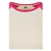 Ladies Organic Cropped Retro Baseball Longsleeve - whitesand/hibiskus pink