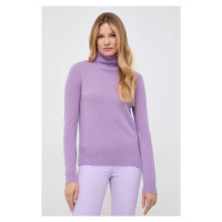 Vlněný svetr MAX&Co. dámský, fialová barva, lehký, s golfem