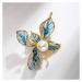 Éternelle Elegantní brož Rozkvetlá orchidej B7307-XR11048 Zlatá