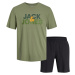 Jack&Jones Pánské pyžamo JACULA Standard Fit 12255000 Oil Green