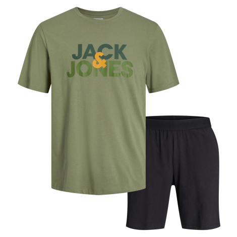 Jack&Jones Pánské pyžamo JACULA Standard Fit 12255000 Oil Green Jack & Jones