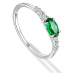 GRACE Silver Jewellery Stříbrný prsten se zirkony Marcelle, stříbro 925/1000 P-BSR265/54 Zelená