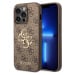 Guess PU 4G Metal Logo Zadní Kryt pro iPhone 15 Pro Brown