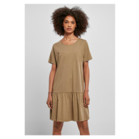 Dámské šaty // Urban Classics Ladies Valance Tee Dress khaki