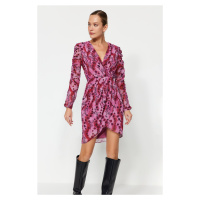 Trendyol Multicolored Double Breasted Mini Lined Floral Patterned Woven Dress