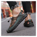 Pánské kožené boty na léto síťované sandály s pásky