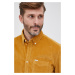 Manšestrová košile Pepe Jeans pánská, béžová barva, regular, s límečkem button-down