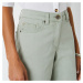 Blancheporte Barevné široké zkrácené džíny pro malou postavu světlá khaki