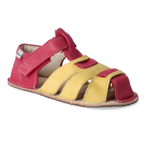 Barefoot sandálky OKbarefoot - Palm červeno-zlaté