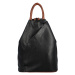 Trendy dámský koženkový batůžek Soleina, černo-hnědá