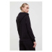 Bavlněná mikina Versace Jeans Couture dámská, černá barva, s kapucí, aplikací, 76HAIT02 CF01T