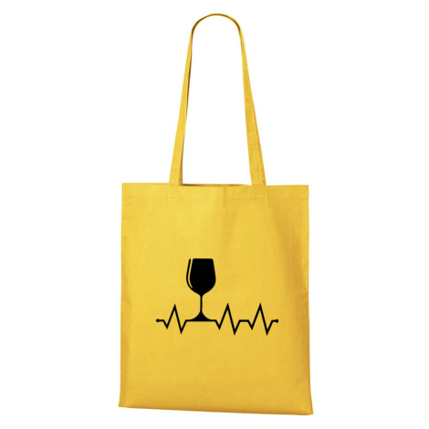 DOBRÝ TRIKO Bavlněná taška s potiskem Tep srdce víno Barva: Žlutá