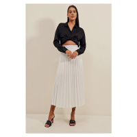 Bigdart 1894 Leather Look Pleated Skirt - White