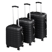 3 Cestovní kufry na kolečkách černé
